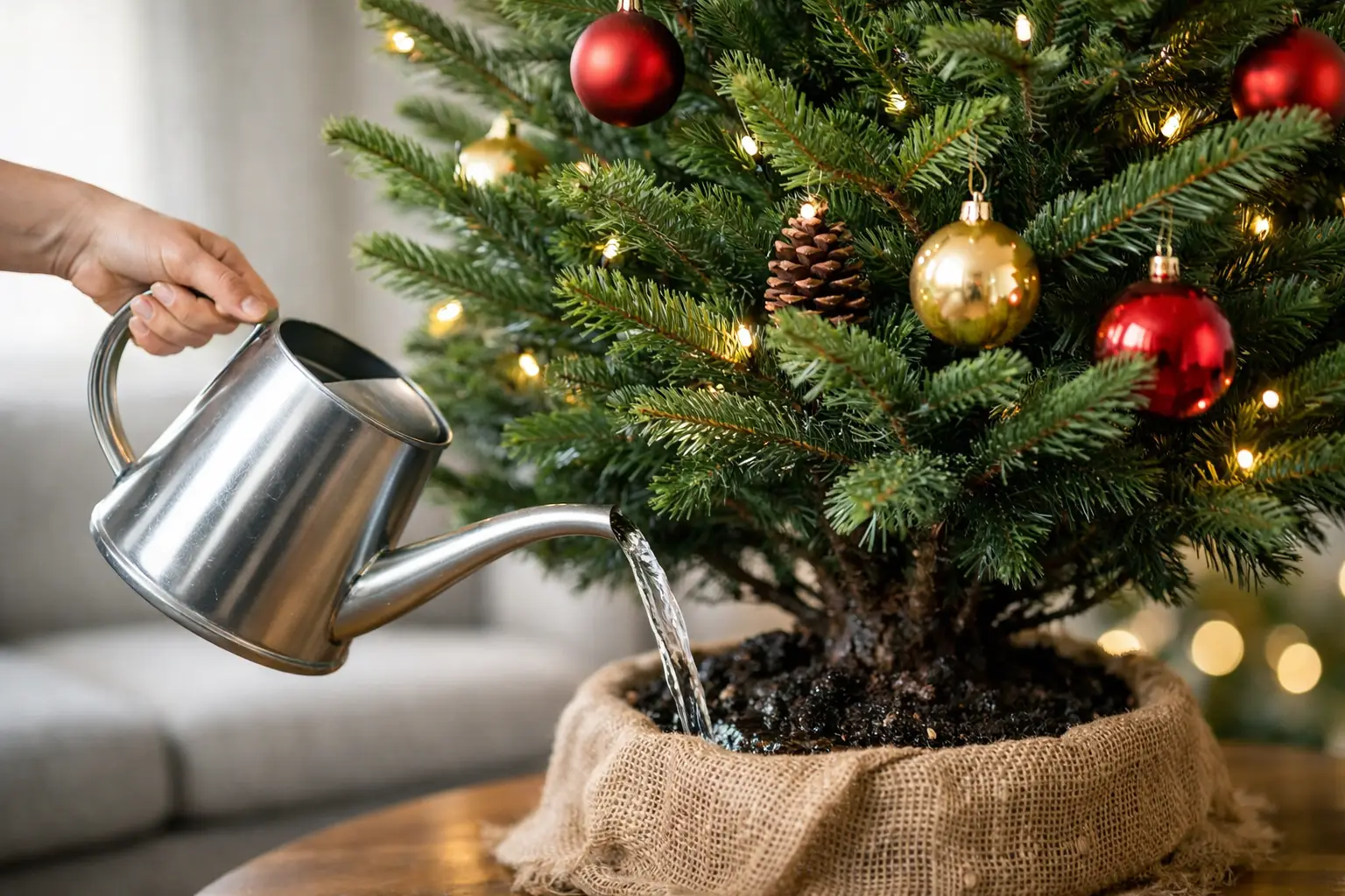 Como regar pinheiro de Natal natural