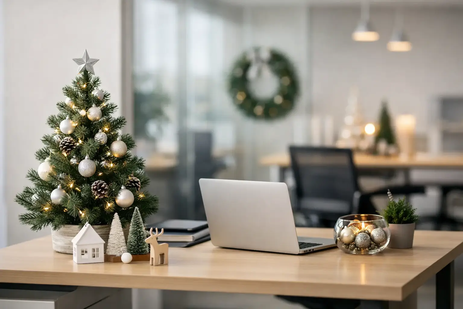 Decoração de Natal para escritórios sem excessos