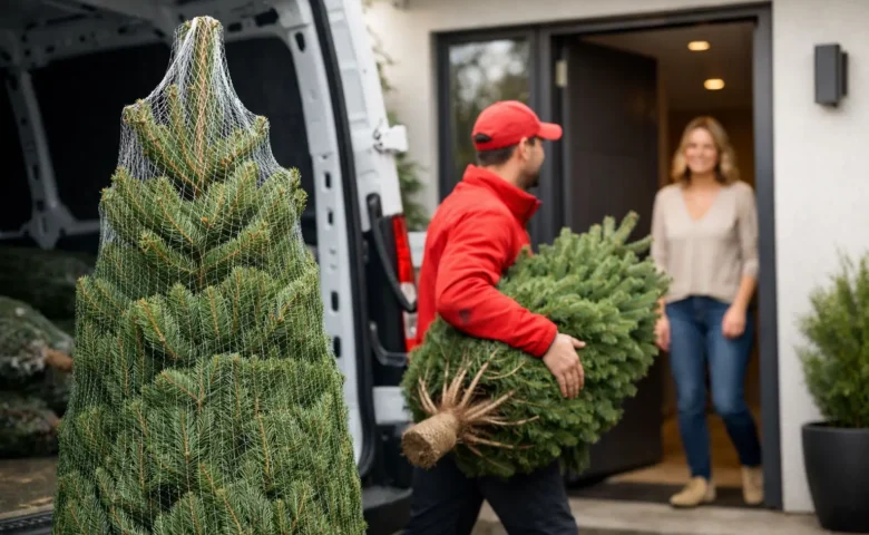 Entrega de pinheiros de Natal ao domicílio