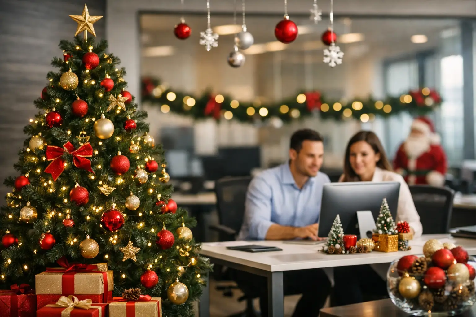 Melhores ideias de decoração de Natal na empresa