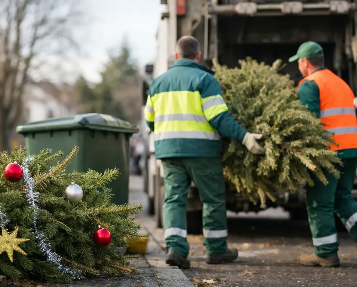 Recolha da árvore de Natal após as festas