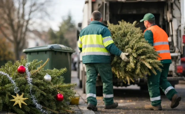 Recolha da árvore de Natal após as festas