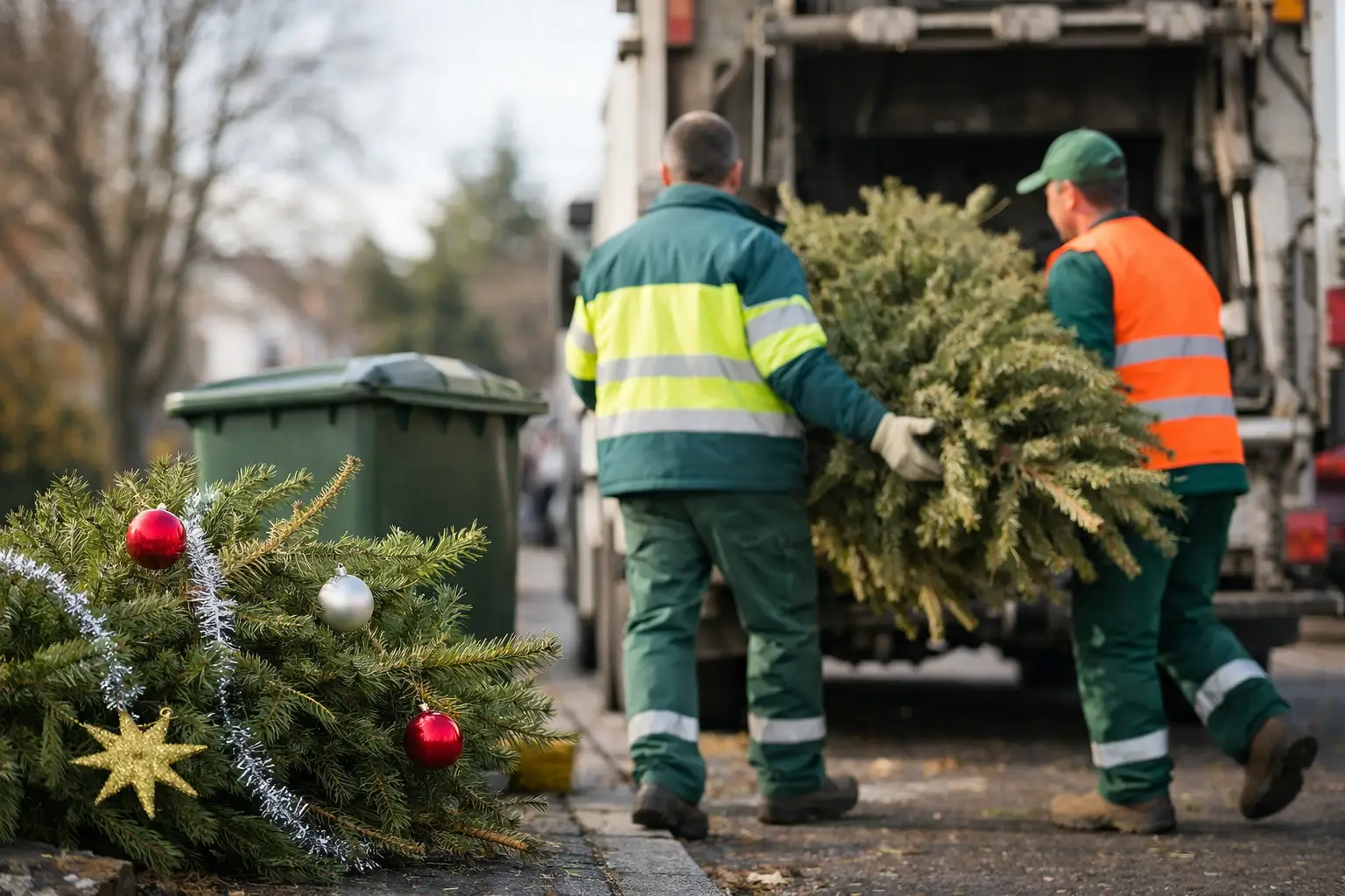 Recolha da árvore de Natal após as festas