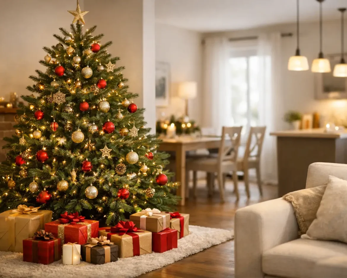 Onde colocar pinheiro natural em casa no Natal