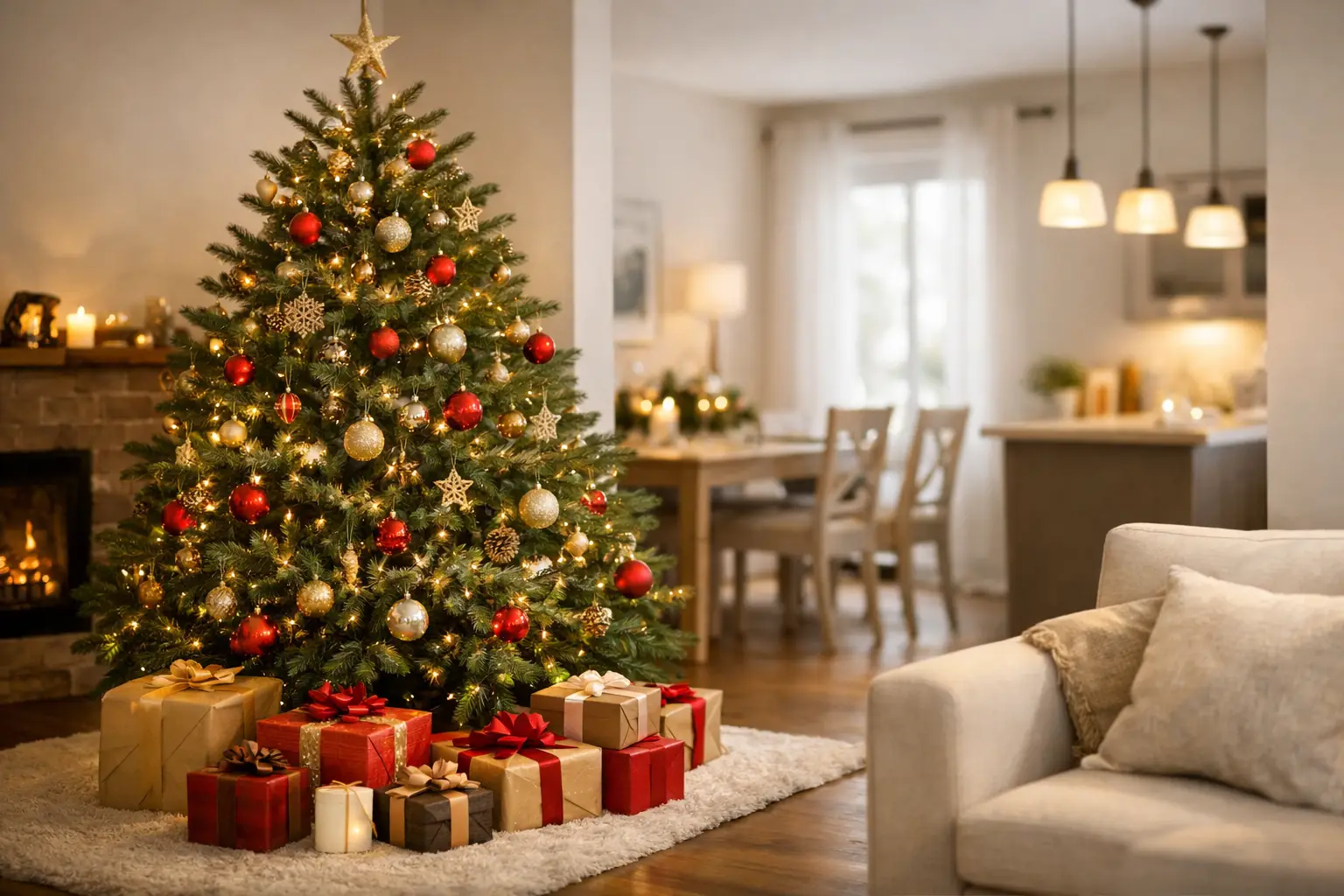 Onde colocar pinheiro natural em casa no Natal